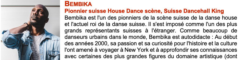 Teacher @ Summerdance 2020 for DanseSuisse